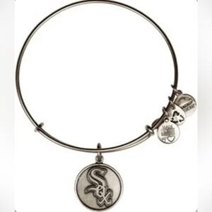 NWT Alex and Ani White Sox Silver Finish Charm Bangle Bracelet